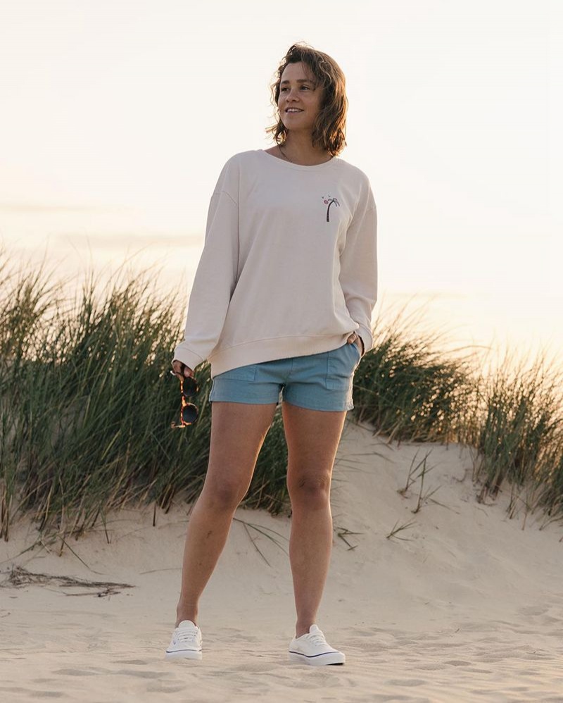 Bluza Passenger Sundaze Recycled Bawełniane Damskie Beżowe | Polska-DHFLNR450