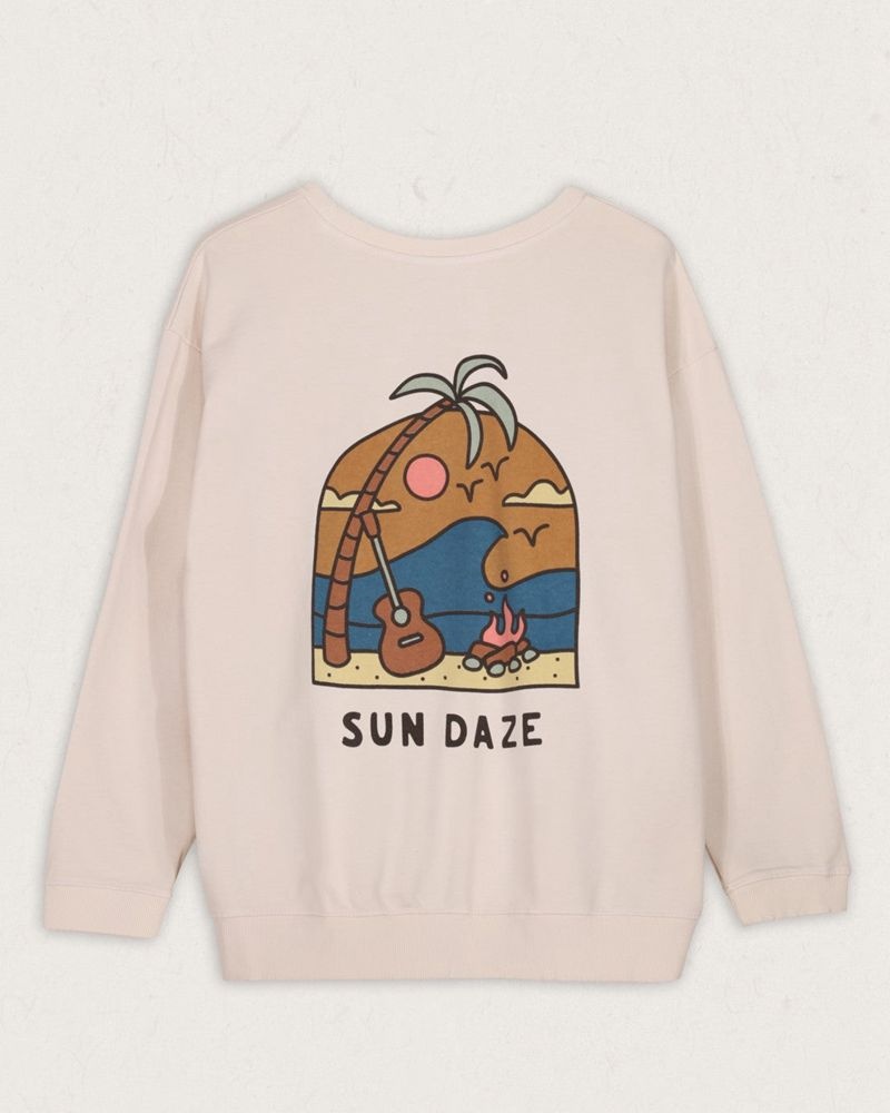 Bluza Passenger Sundaze Recycled Bawełniane Damskie Beżowe | Polska-DHFLNR450