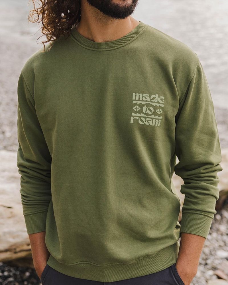 Bluza Passenger Sunrise Recycled Bawełniane Męskie Zielone | Polska-SKGMUO390