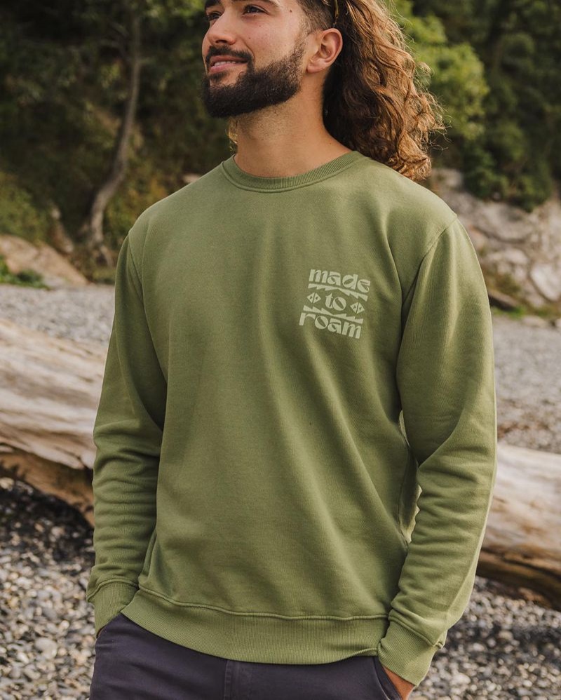 Bluza Passenger Sunrise Recycled Bawełniane Męskie Zielone | Polska-SKGMUO390