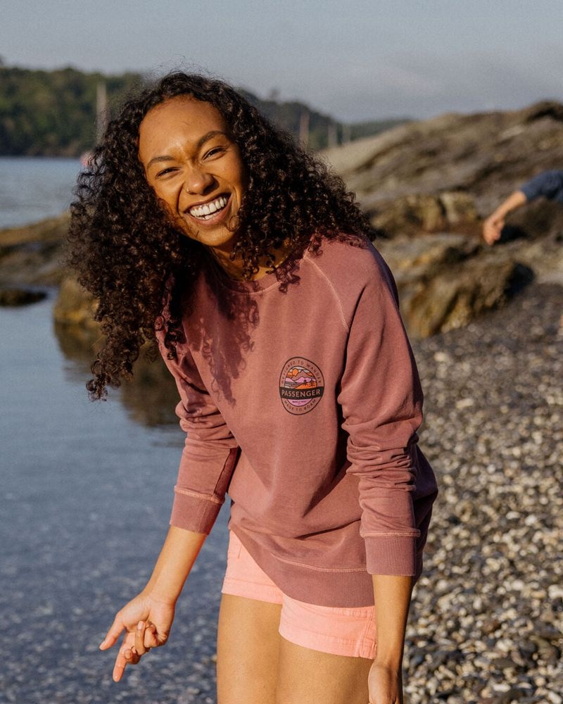Bluza Passenger Wilds Recycled Bawełniane Oversized Damskie Crushed Berry | Polska-WMXLOG918