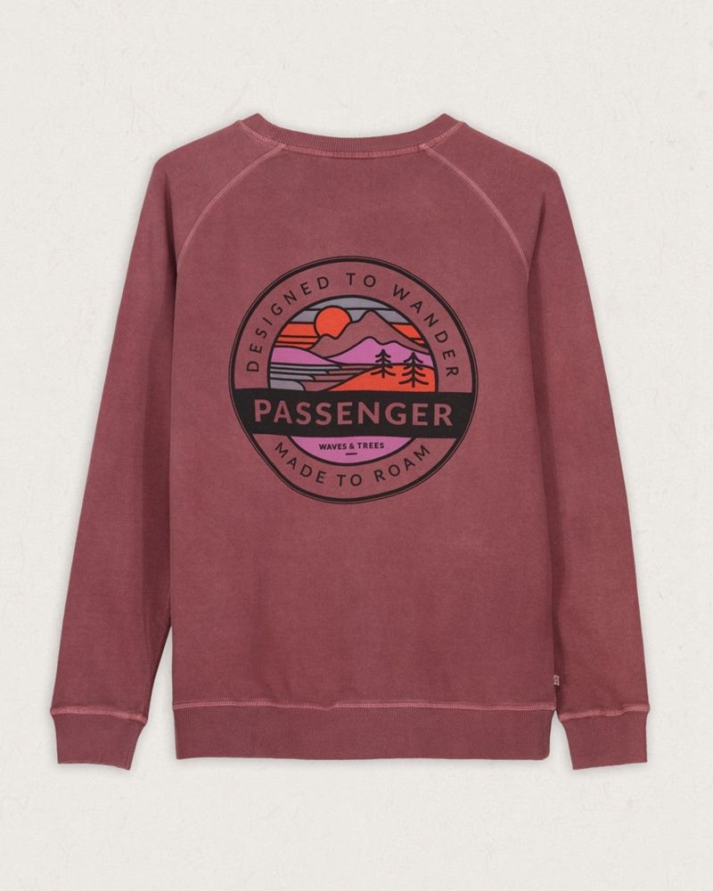 Bluza Passenger Wilds Recycled Bawełniane Oversized Damskie Crushed Berry | Polska-WMXLOG918