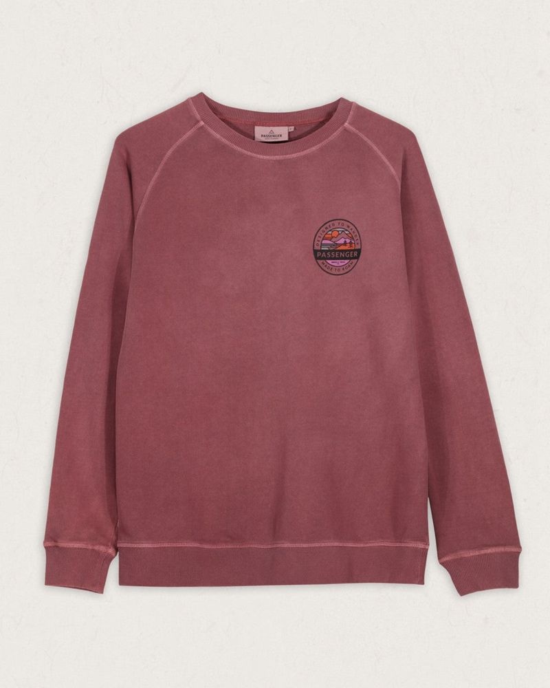 Bluza Passenger Wilds Recycled Bawełniane Oversized Damskie Crushed Berry | Polska-WMXLOG918