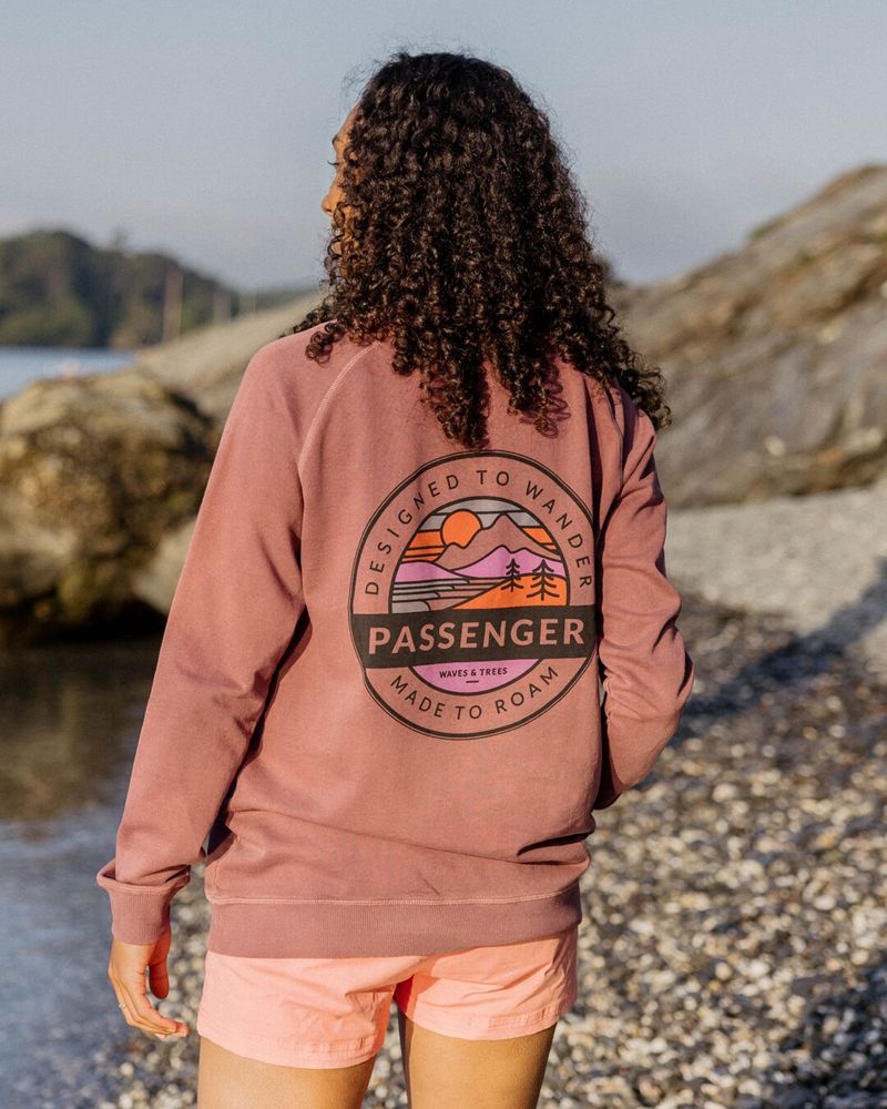 Bluza Passenger Wilds Recycled Bawełniane Oversized Damskie Crushed Berry | Polska-WMXLOG918