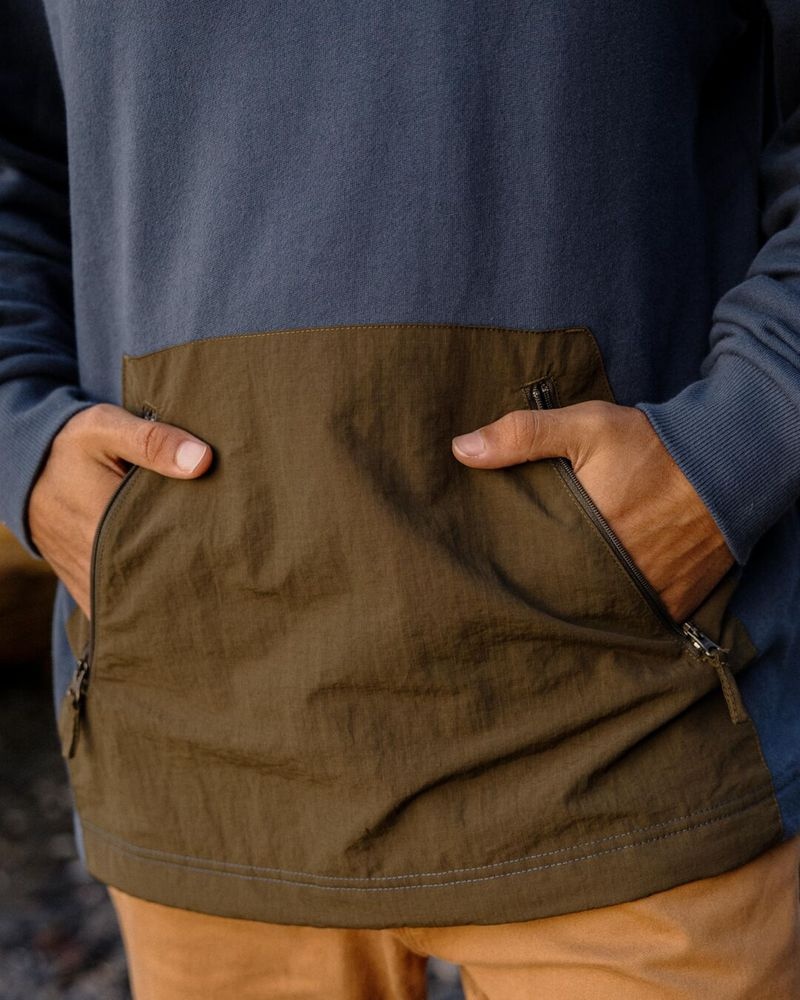Bluza z Kapturem Passenger Cliff Recycled Bawełniane Męskie Ciemny | Polska-IGAOFN108