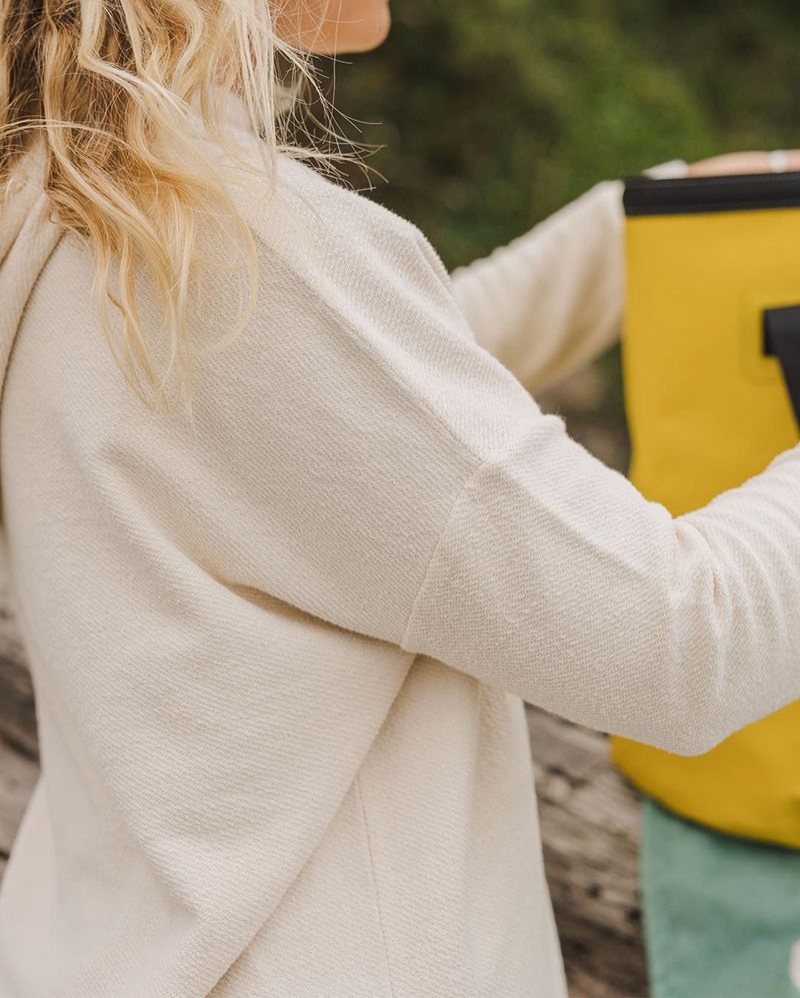 Bluza z Kapturem Passenger Clove Organic Bawełniane Textured Damskie Beżowe | Polska-WEMYAQ132