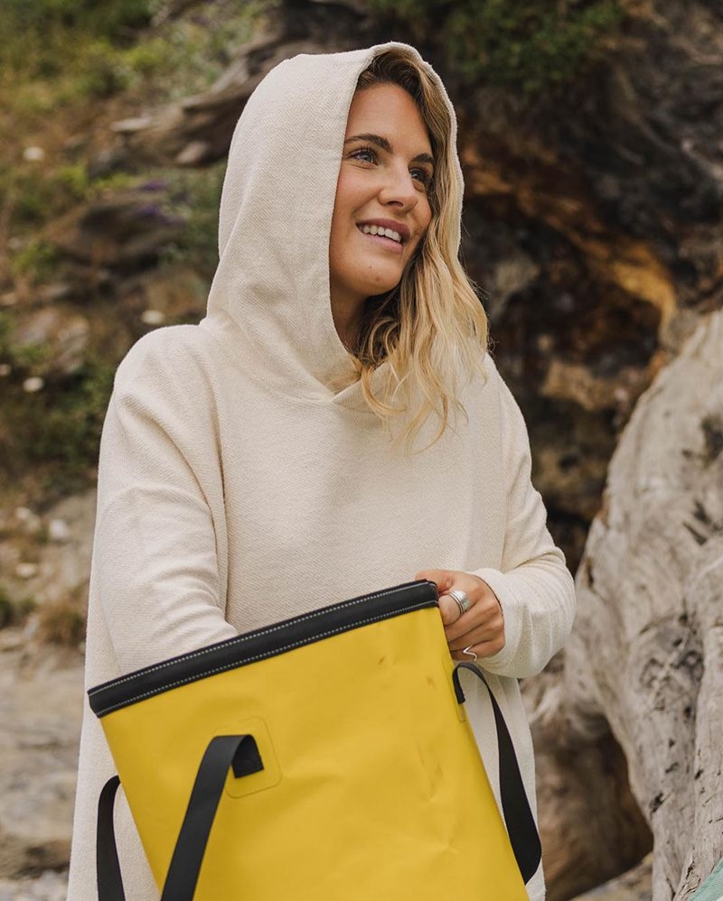 Bluza z Kapturem Passenger Clove Organic Bawełniane Textured Damskie Beżowe | Polska-WEMYAQ132