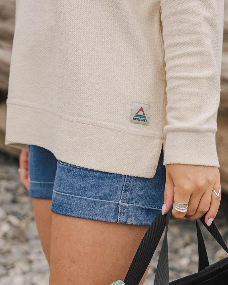 Bluza z Kapturem Passenger Clove Organic Bawełniane Textured Damskie Beżowe | Polska-WEMYAQ132