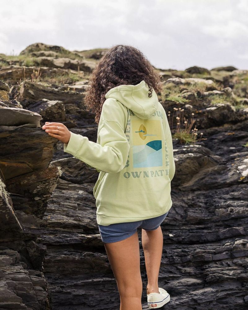 Bluza z Kapturem Passenger Dreamer Recycled Bawełniane Damskie Tender Greens | Polska-QUAYJN381