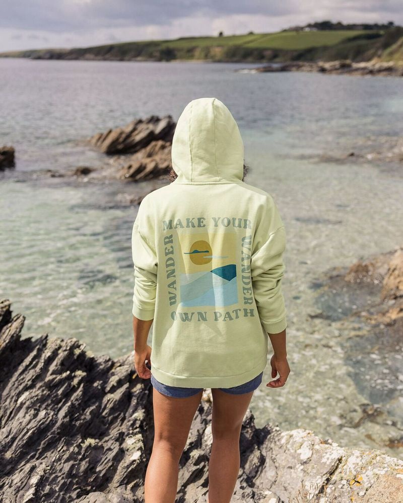 Bluza z Kapturem Passenger Dreamer Recycled Bawełniane Damskie Tender Greens | Polska-QUAYJN381