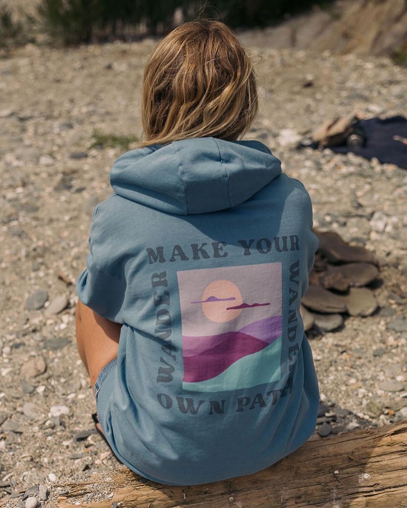 Bluza z Kapturem Passenger Dreamer Recycled Bawełniane Damskie Niebieskie | Polska-LTRQCZ608