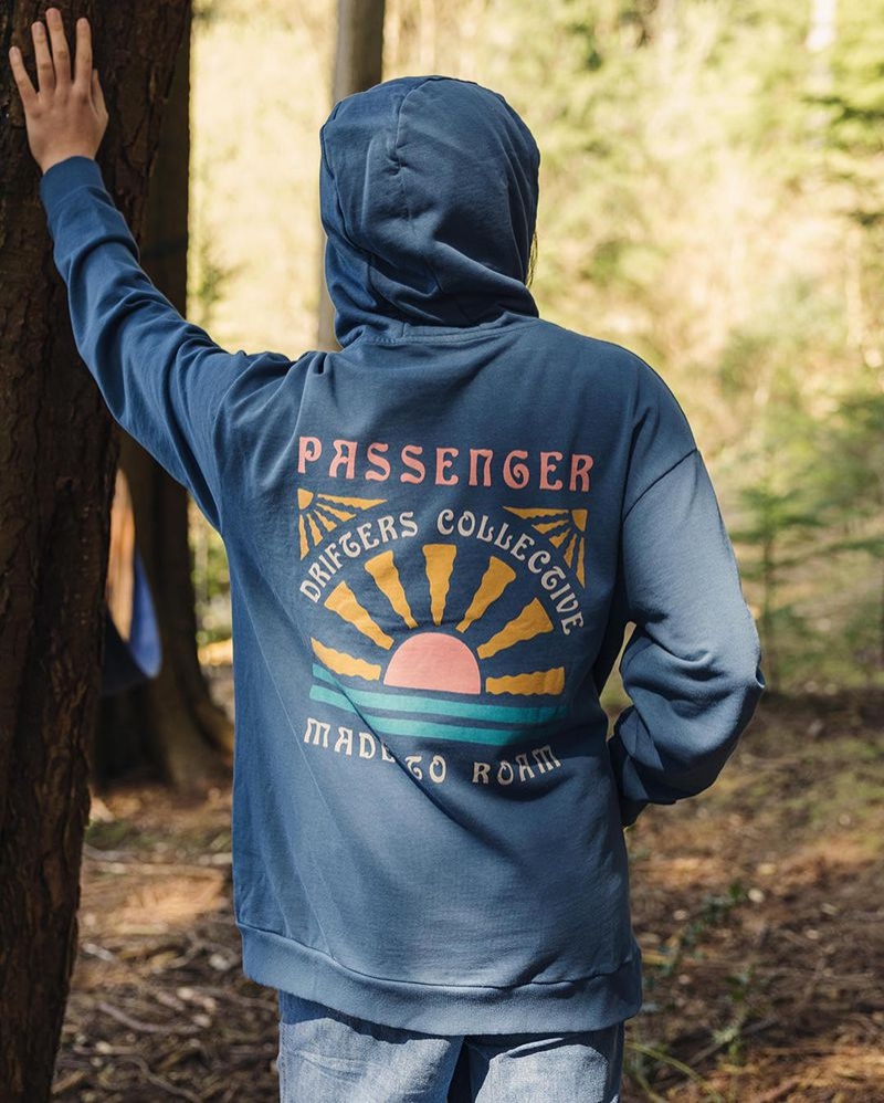 Bluza z Kapturem Passenger Drifters Recycled Bawełniane Damskie Ciemny | Polska-SVETZJ415