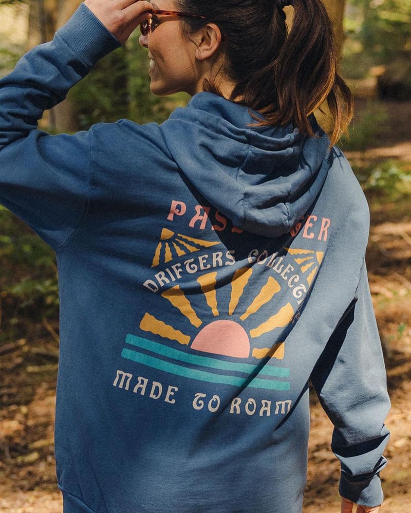 Bluza z Kapturem Passenger Drifters Recycled Bawełniane Damskie Ciemny | Polska-SVETZJ415