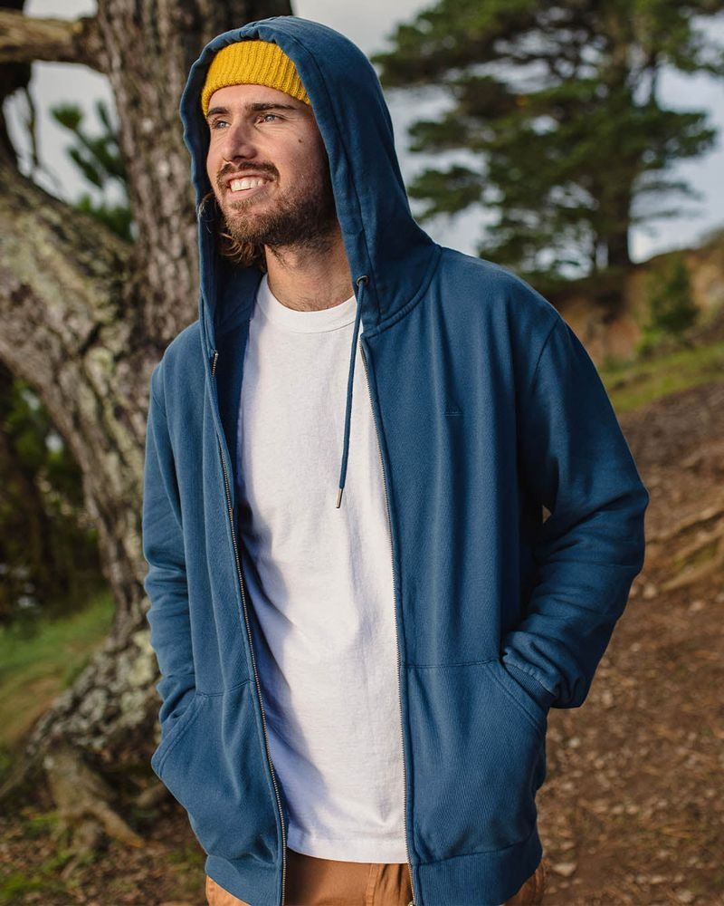 Bluza z Kapturem Passenger Escape Full Zip Męskie Ciemny | Polska-UHSLNF127