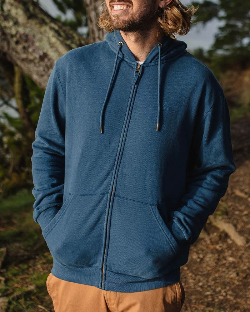 Bluza z Kapturem Passenger Escape Full Zip Męskie Ciemny | Polska-UHSLNF127