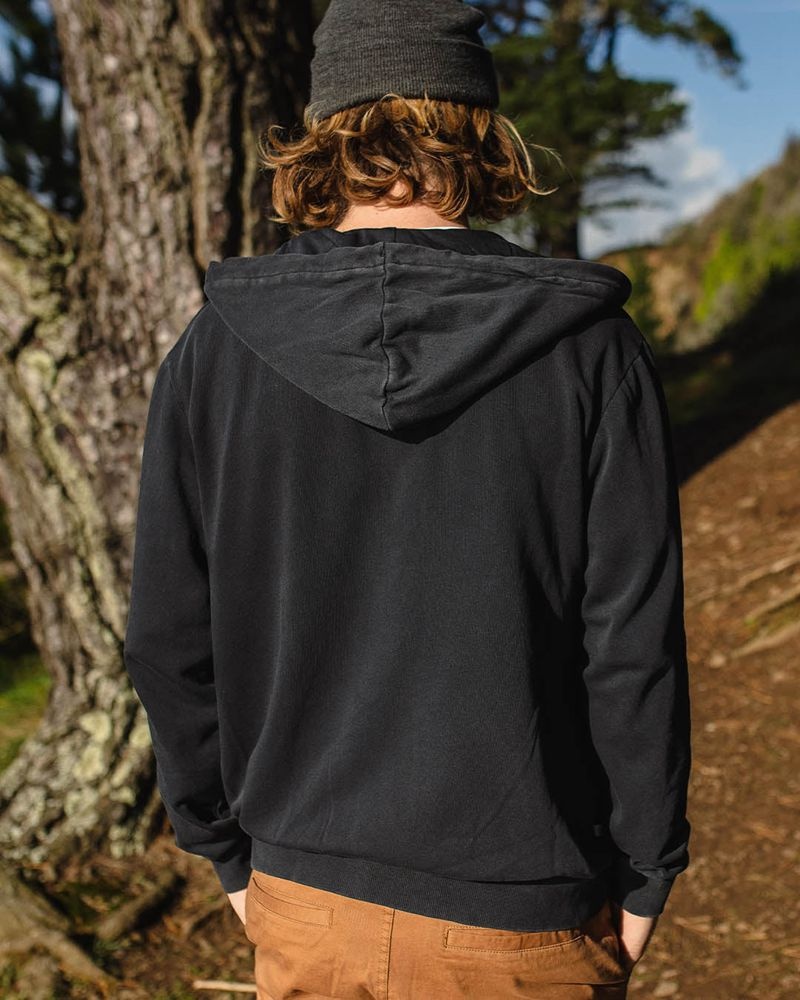 Bluza z Kapturem Passenger Escape Full Zip Męskie Czarne | Polska-CZUGDN206