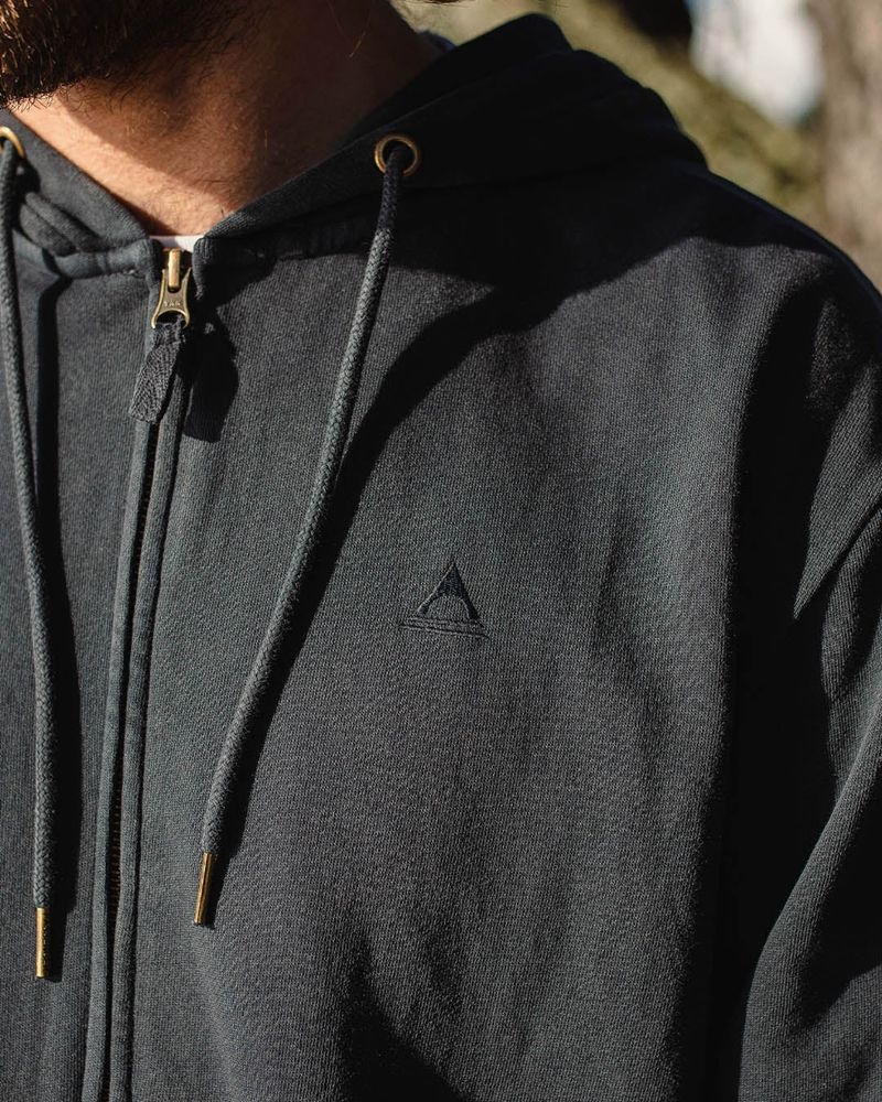 Bluza z Kapturem Passenger Escape Full Zip Męskie Czarne | Polska-CZUGDN206