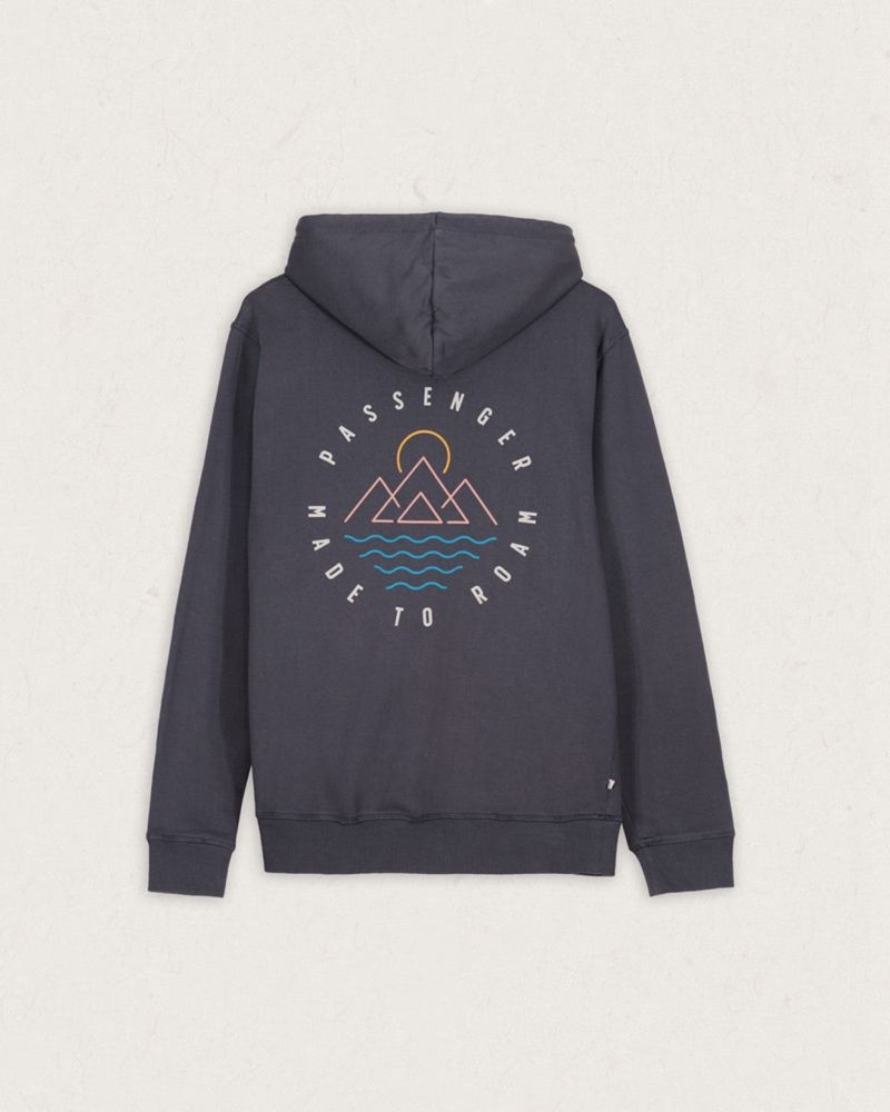 Bluza z Kapturem Passenger Escapism Recycled Bawełniane Męskie Czarne | Polska-UVLGKZ170