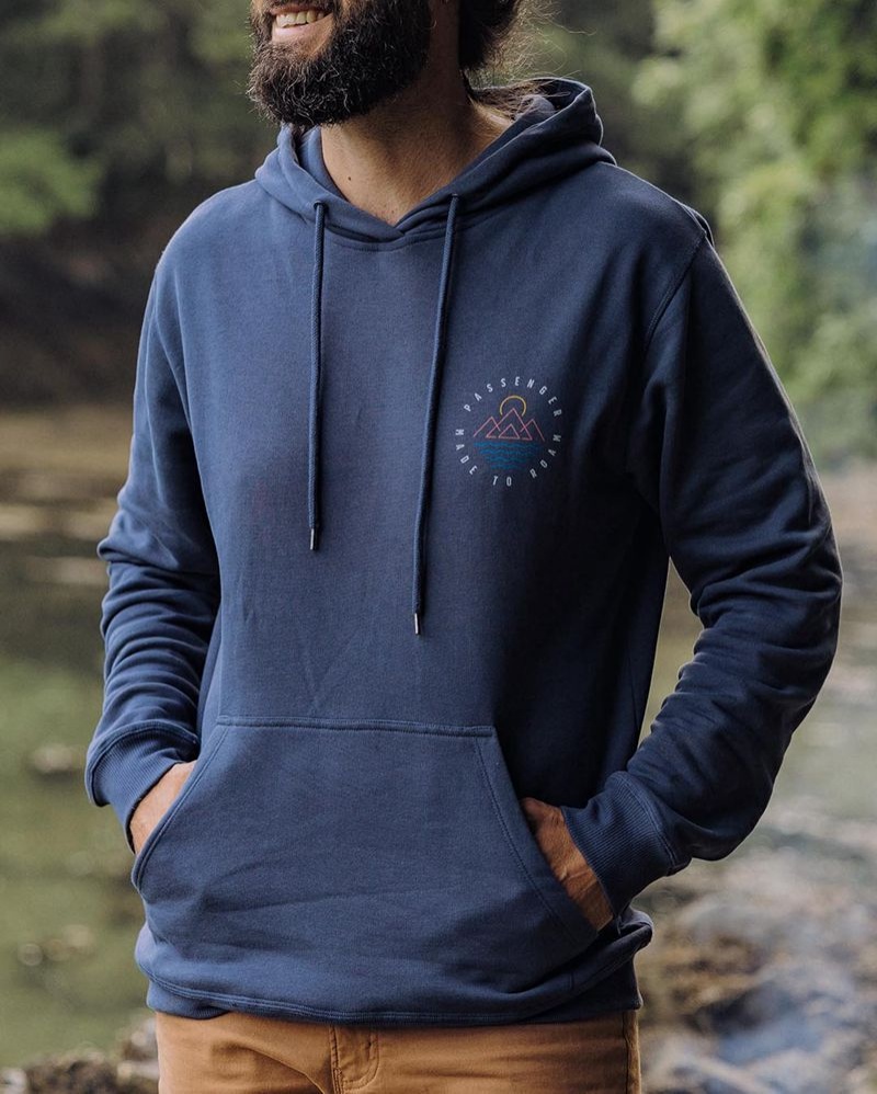 Bluza z Kapturem Passenger Escapism Recycled Bawełniane Męskie Ciemny | Polska-PXYSBC823