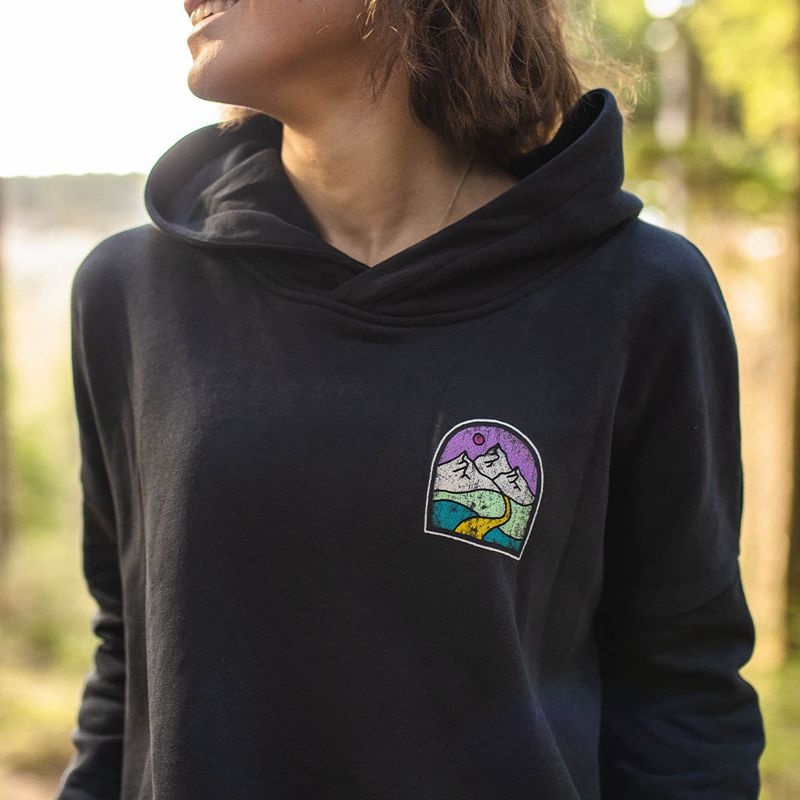 Bluza z Kapturem Passenger Friday Collective Recycled Bawełniane Damskie Czarne | Polska-IJBERH391