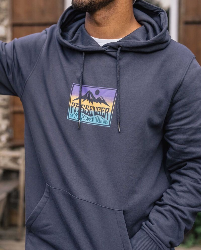 Bluza z Kapturem Passenger Grounded Organic Bawełniane Męskie Charcoal | Polska-XHZSTD324