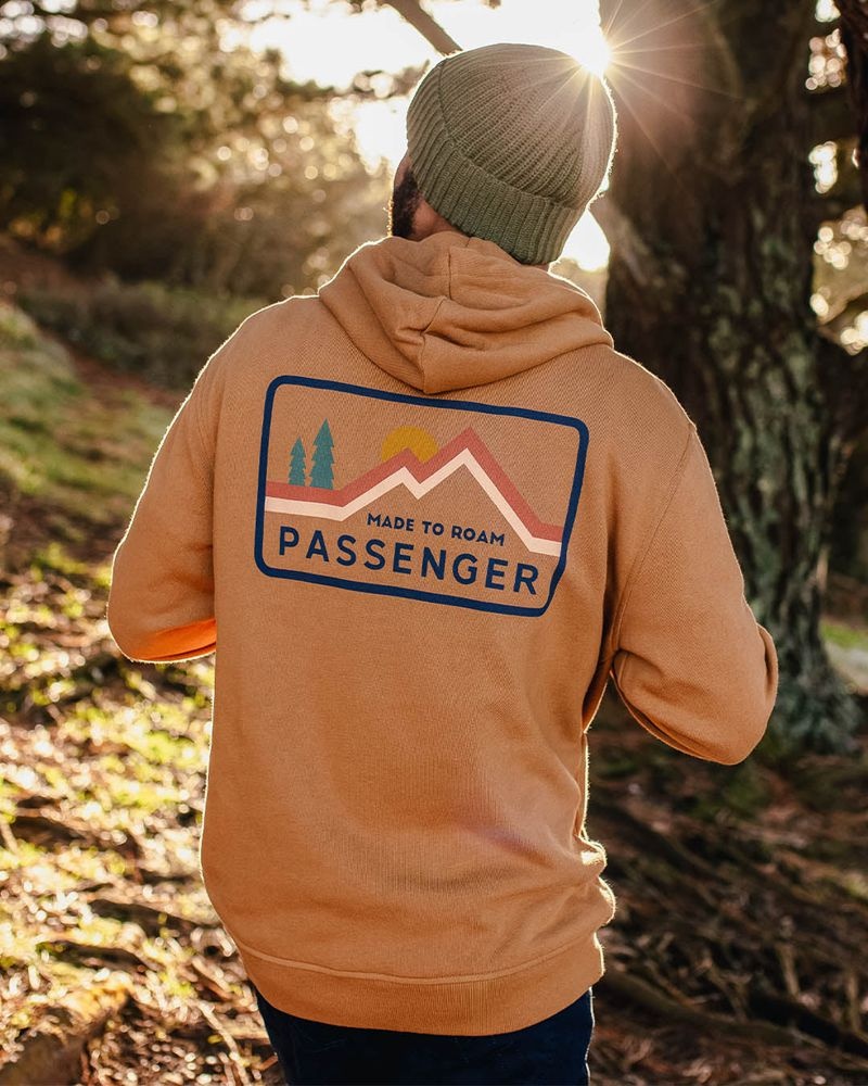 Bluza z Kapturem Passenger Made To Roam Recycled Męskie Brązowe | Polska-NBOEJD538