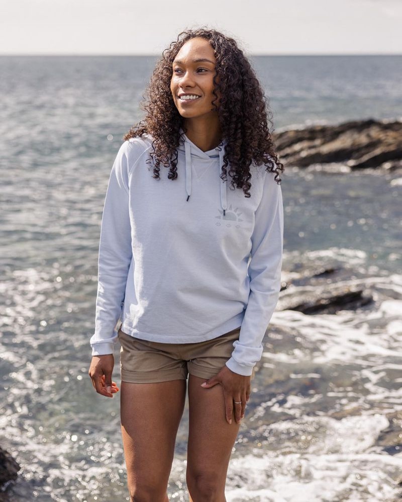 Bluza z Kapturem Passenger Mindful Recycled Bawełniane Damskie Niebieskie | Polska-JYXIHV032