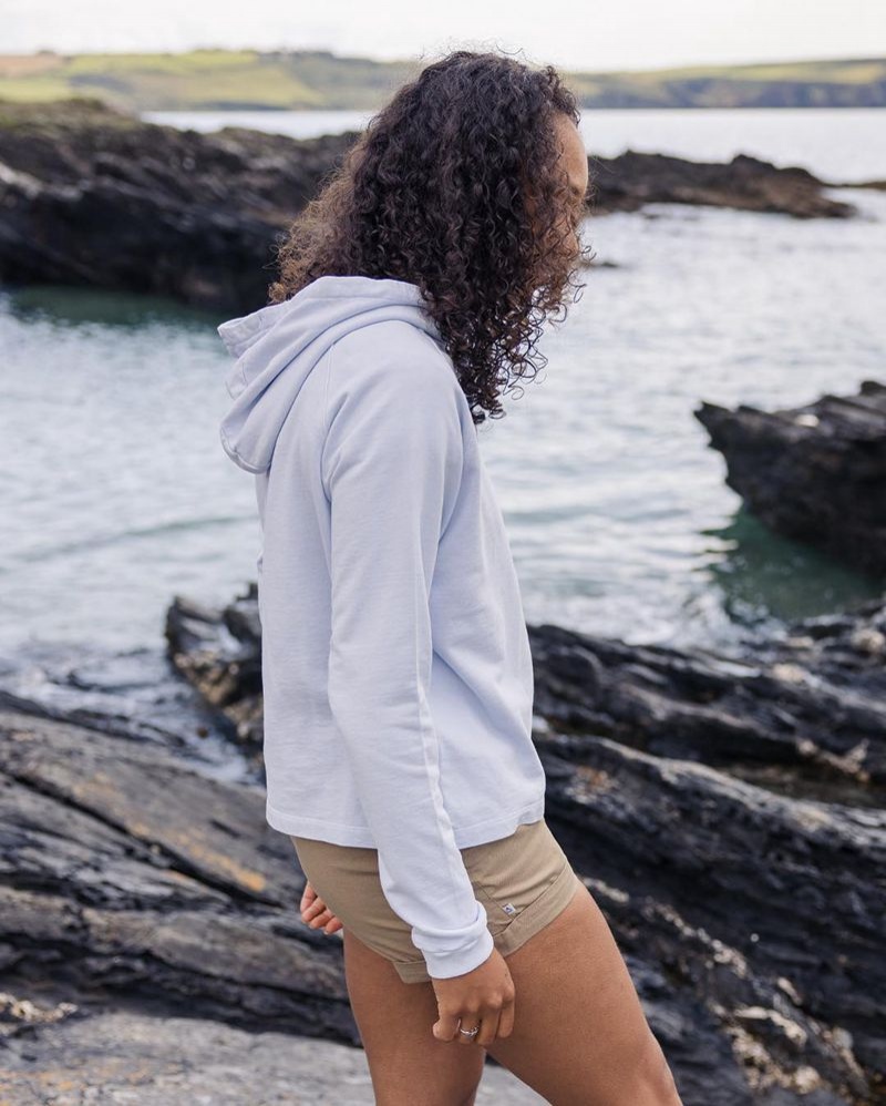 Bluza z Kapturem Passenger Mindful Recycled Bawełniane Damskie Niebieskie | Polska-JYXIHV032