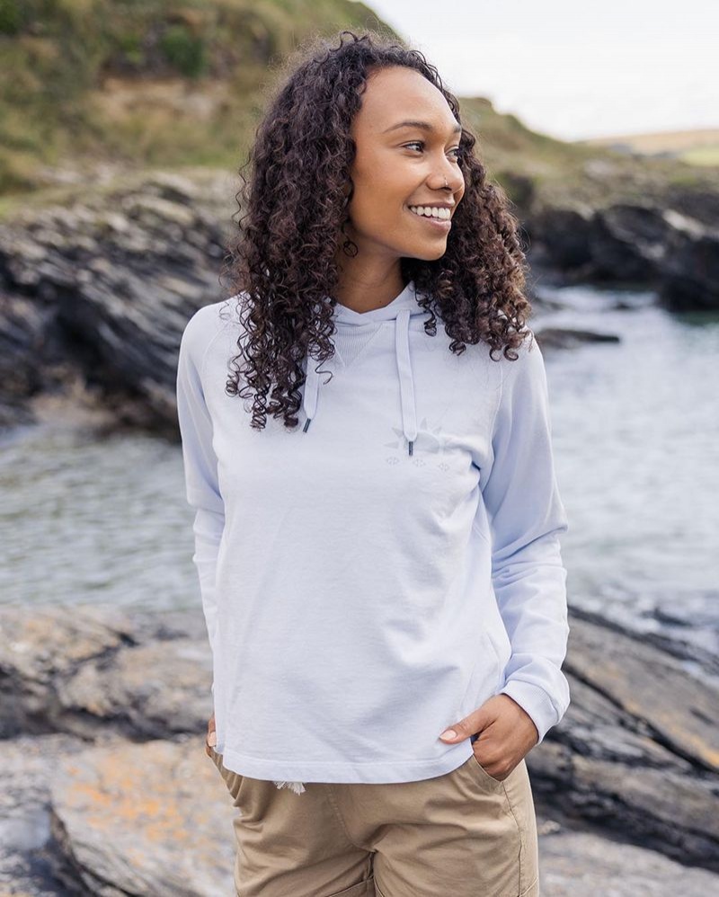 Bluza z Kapturem Passenger Mindful Recycled Bawełniane Damskie Niebieskie | Polska-JYXIHV032
