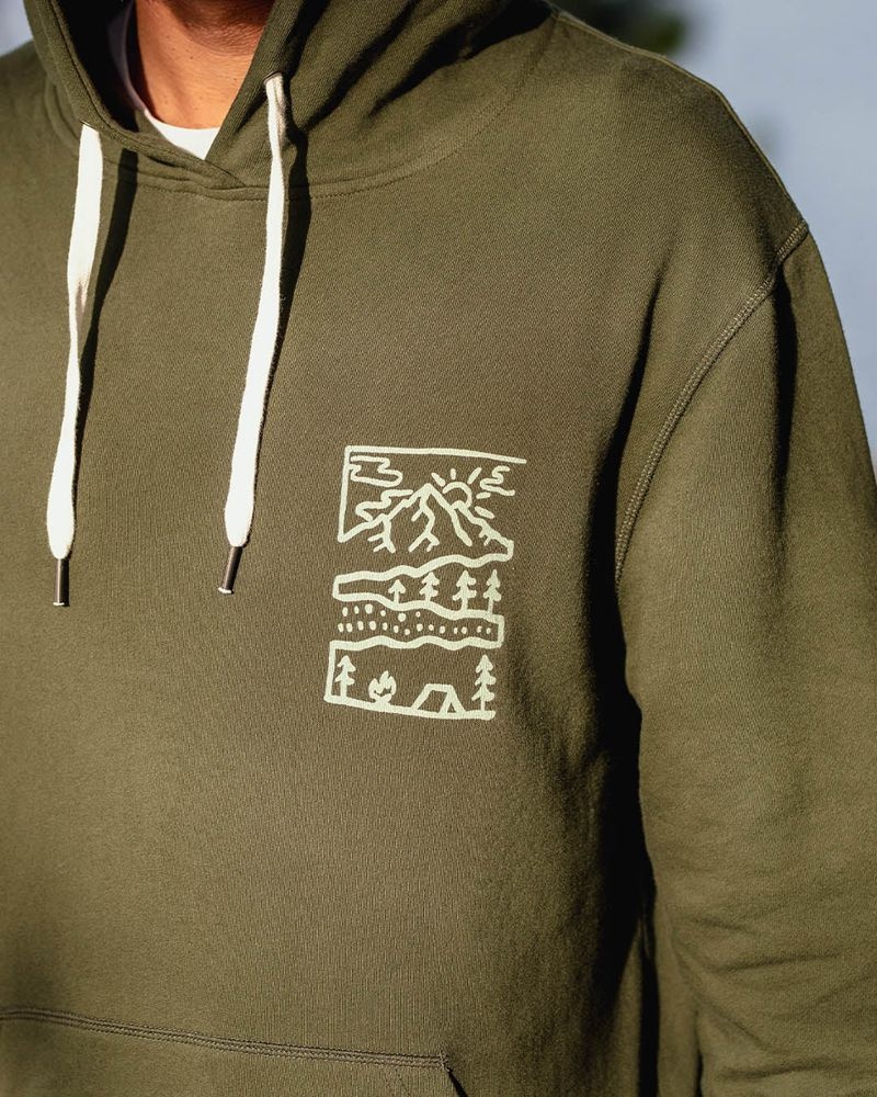 Bluza z Kapturem Passenger Nature Recycled Bawełniane Męskie Zielone | Polska-HANSQI045