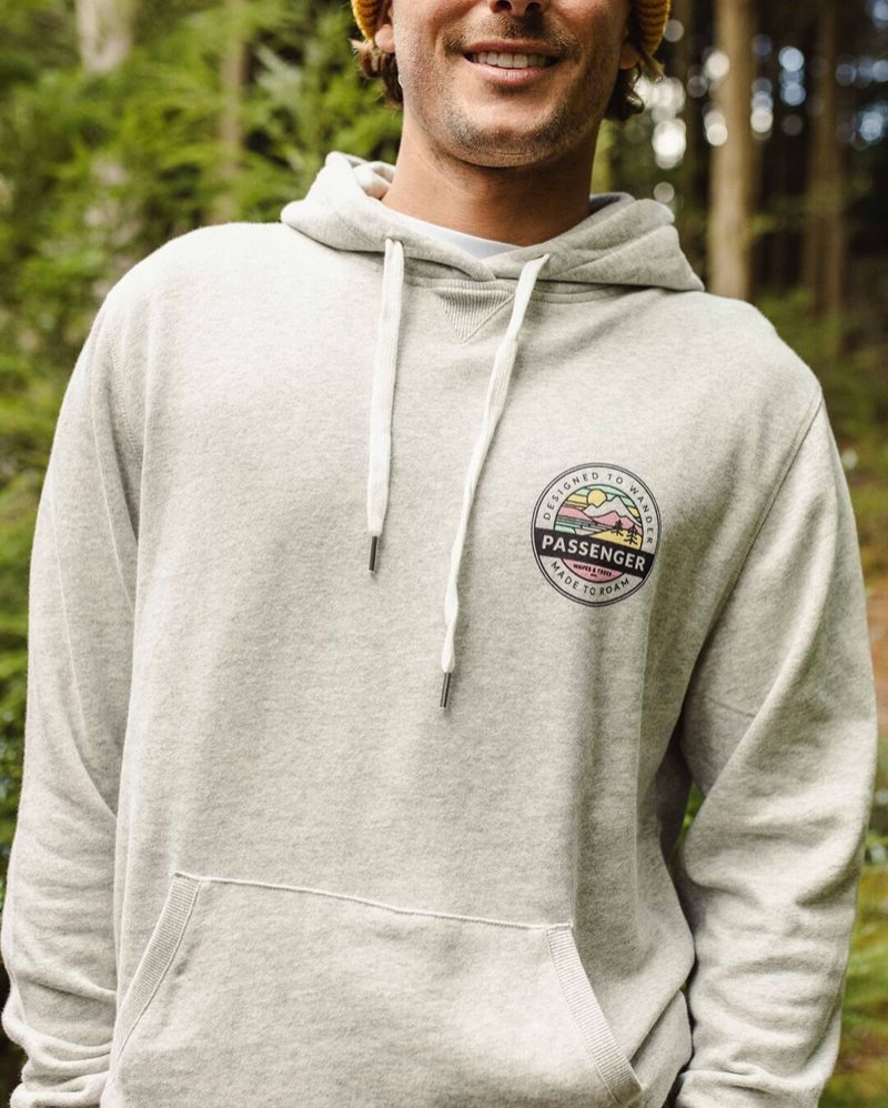 Bluza z Kapturem Passenger Odyssey Recycled Bawełniane Męskie Szare | Polska-HKBAQT285