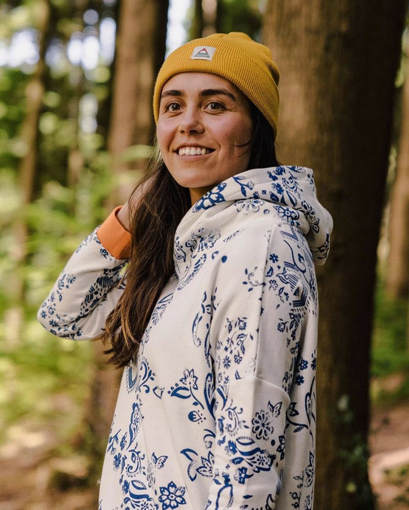 Bluza z Kapturem Passenger Patchwork Recycled Bawełniane Damskie Białe | Polska-RSLEZO172