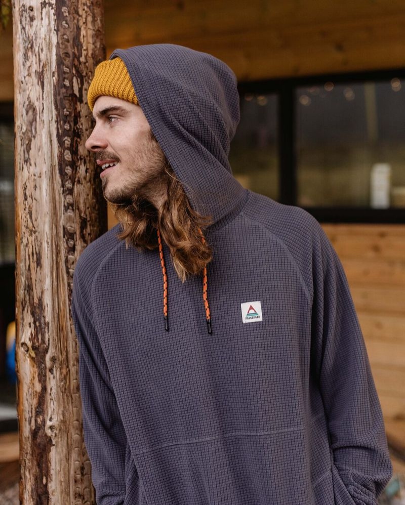 Bluza z Kapturem Passenger Point Recycled Fleece Męskie Charcoal | Polska-FMSCRX210