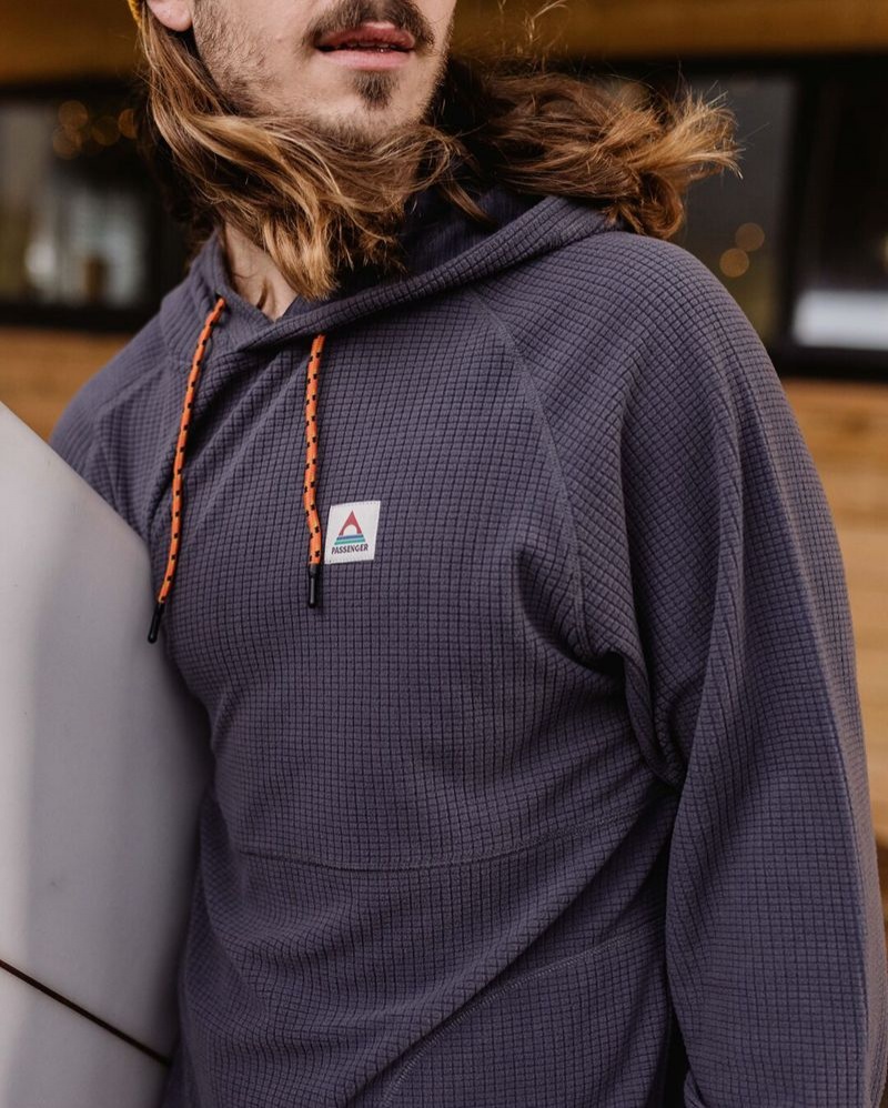 Bluza z Kapturem Passenger Point Recycled Fleece Męskie Charcoal | Polska-FMSCRX210