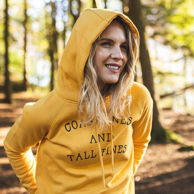 Bluza z Kapturem Passenger Voyage Recycled Damskie Musztardowe Żółte | Polska-EPOWYC319