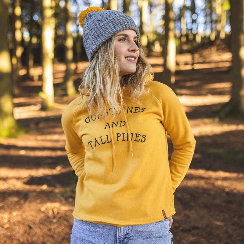 Bluza z Kapturem Passenger Voyage Recycled Damskie Musztardowe Żółte | Polska-EPOWYC319