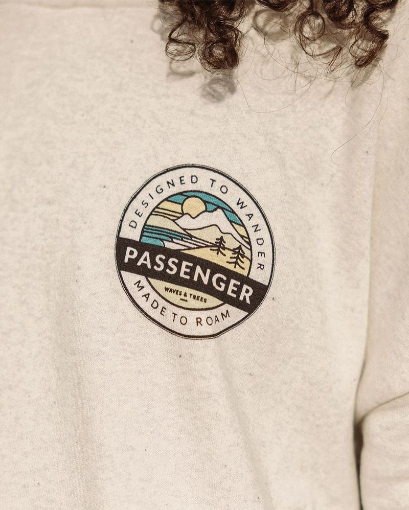 Bluza z Kapturem Passenger Wilds Recycled Bawełniane Damskie Milky Marl | Polska-LGXCJQ082