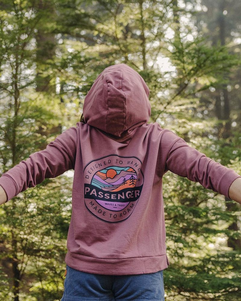 Bluza z Kapturem Passenger Wilds Recycled Bawełniane Damskie Crushed Berry | Polska-KWZQLH847