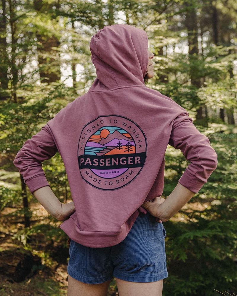 Bluza z Kapturem Passenger Wilds Recycled Bawełniane Damskie Crushed Berry | Polska-KWZQLH847