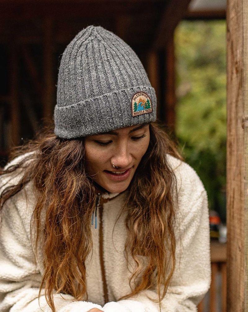 Czapka Passenger Katira Rib Knit Męskie Charcoal | Polska-CQSYMO703