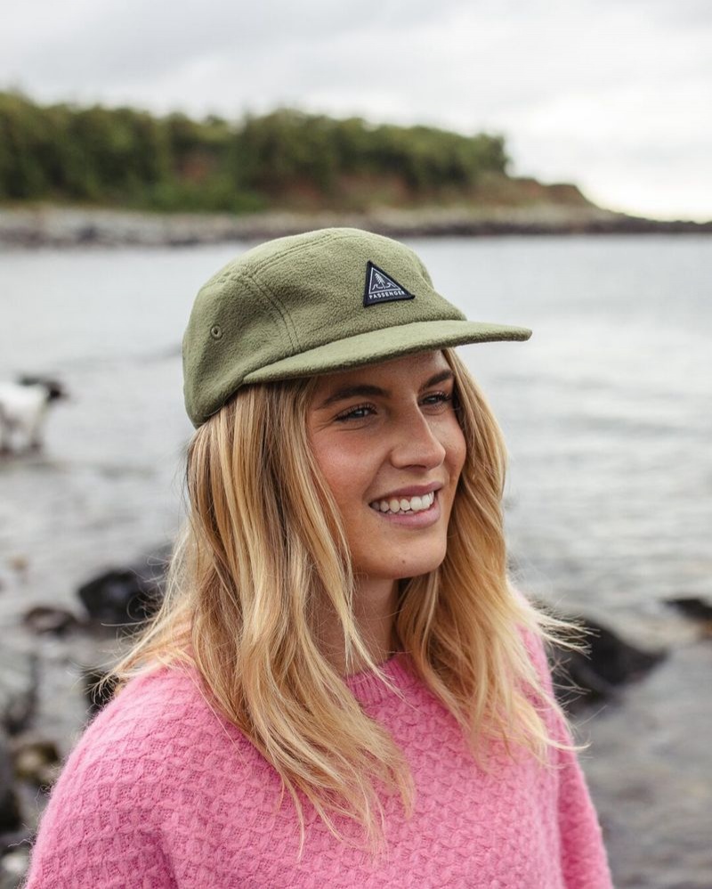Czapka Passenger Pine Recycled Polar Fleece Damskie Khaki | Polska-ZQBXUD437