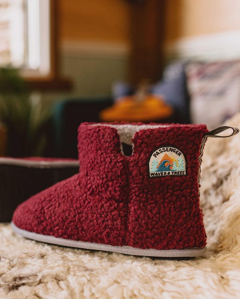 Kapcie Passenger Hideaway Sherpa Fleece Damskie Windsor Wine | Polska-PIGNLF783