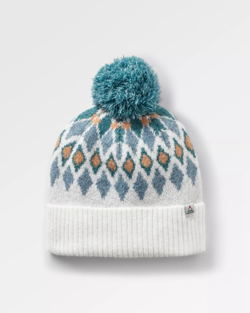 Kapelusz Passenger Snowdrop Recycled Bobble Damskie Białe | Polska-ZNLHXI730