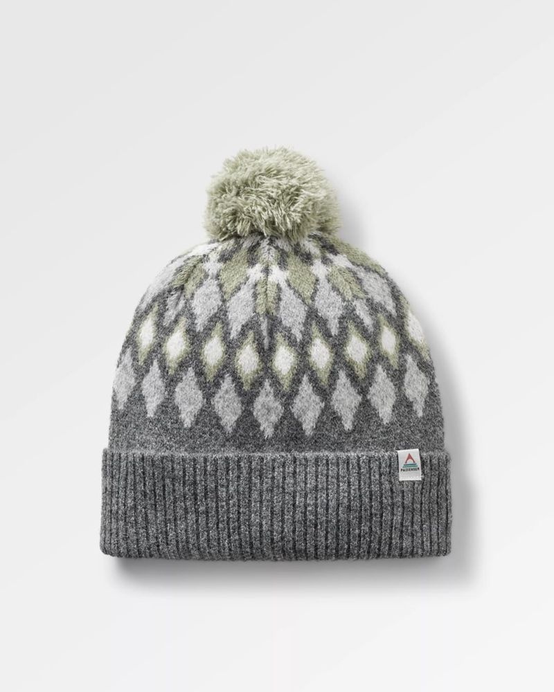 Kapelusz Passenger Snowdrop Recycled Bobble Damskie Szare | Polska-PFNXYH079
