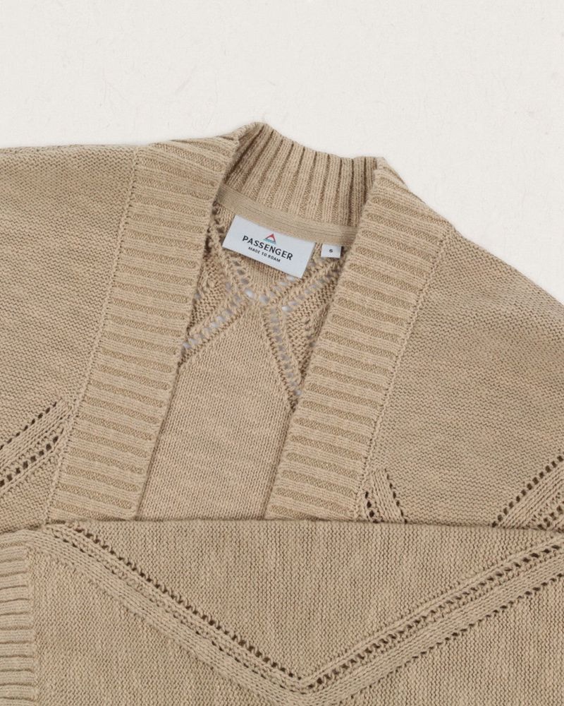 Kardigan Passenger Palm Organic Bawełniane Damskie Khaki | Polska-KQTPZC012
