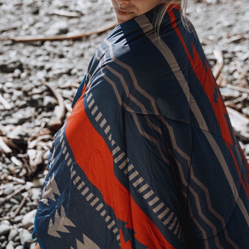 Koc Passenger Nomadic Recycled Sherpa Damskie Navy/Red Pattern | Polska-QTFNBX930