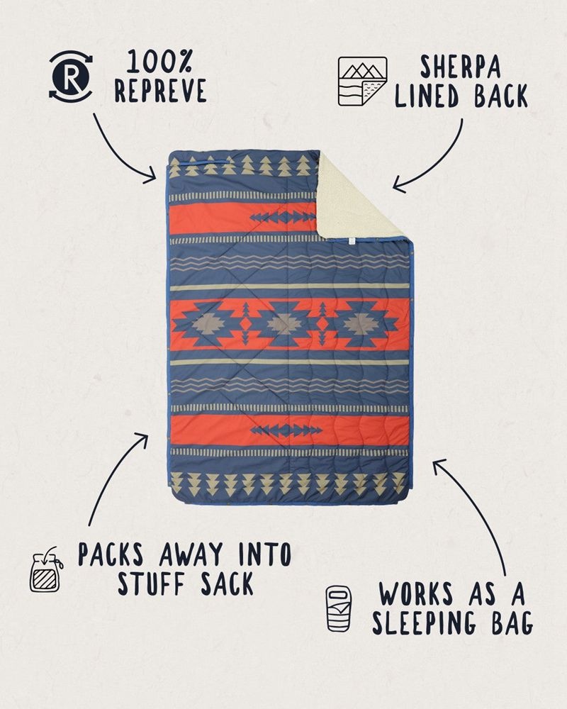 Koc Passenger Nomadic Recycled Sherpa Męskie Navy/Red Pattern | Polska-MVDXLG736