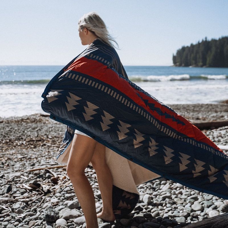 Koc Passenger Nomadic Recycled Sherpa Męskie Navy/Red Pattern | Polska-MVDXLG736