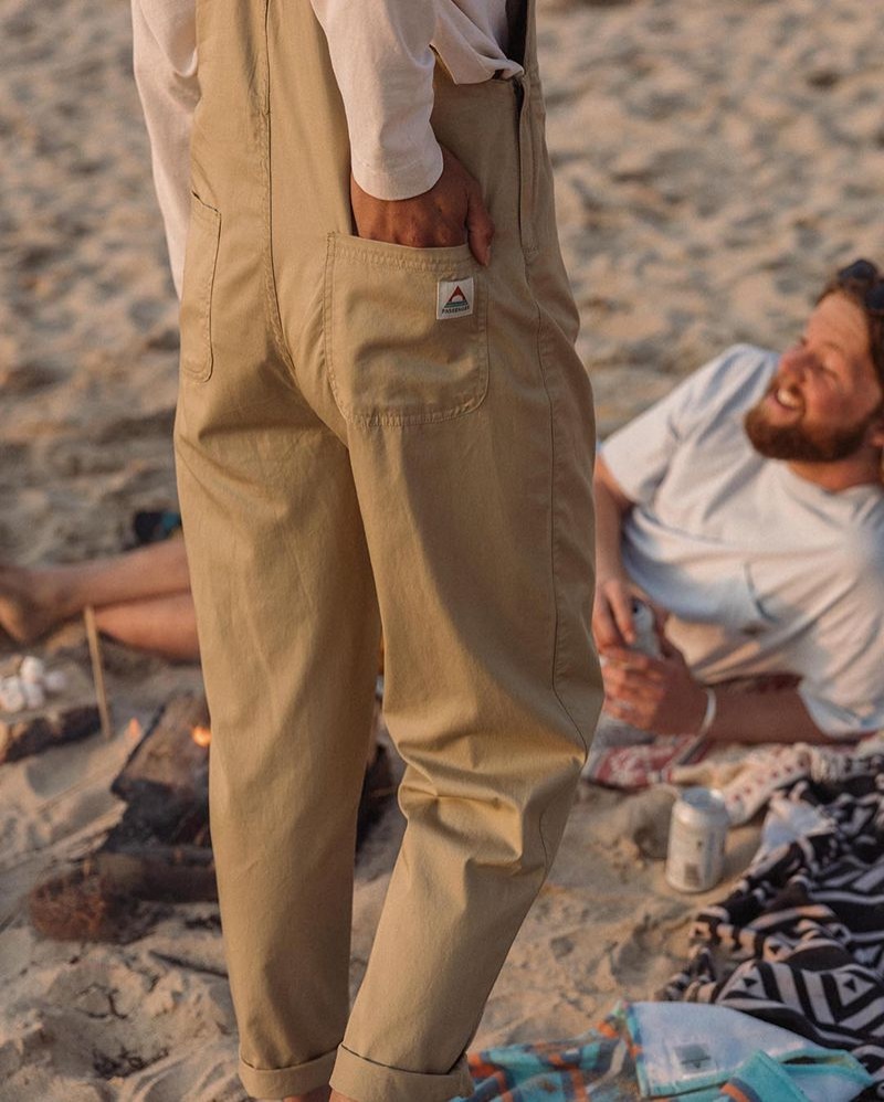 Kombinezon Passenger Faye Organic Bawełniane Damskie Khaki | Polska-ECIWKV398