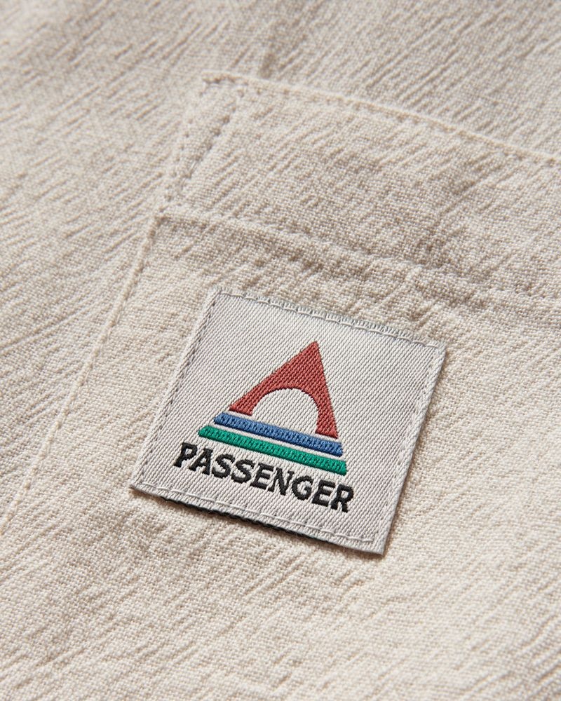 Koszule Passenger Arica Textured Męskie Beżowe | Polska-DGBWTV926